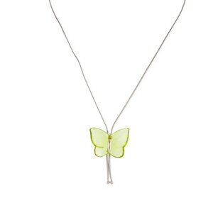 BACCARAT FRENCH CRYSTAL STERLING SILVER 925 BUTTERFLY PENDANT NECKLACE